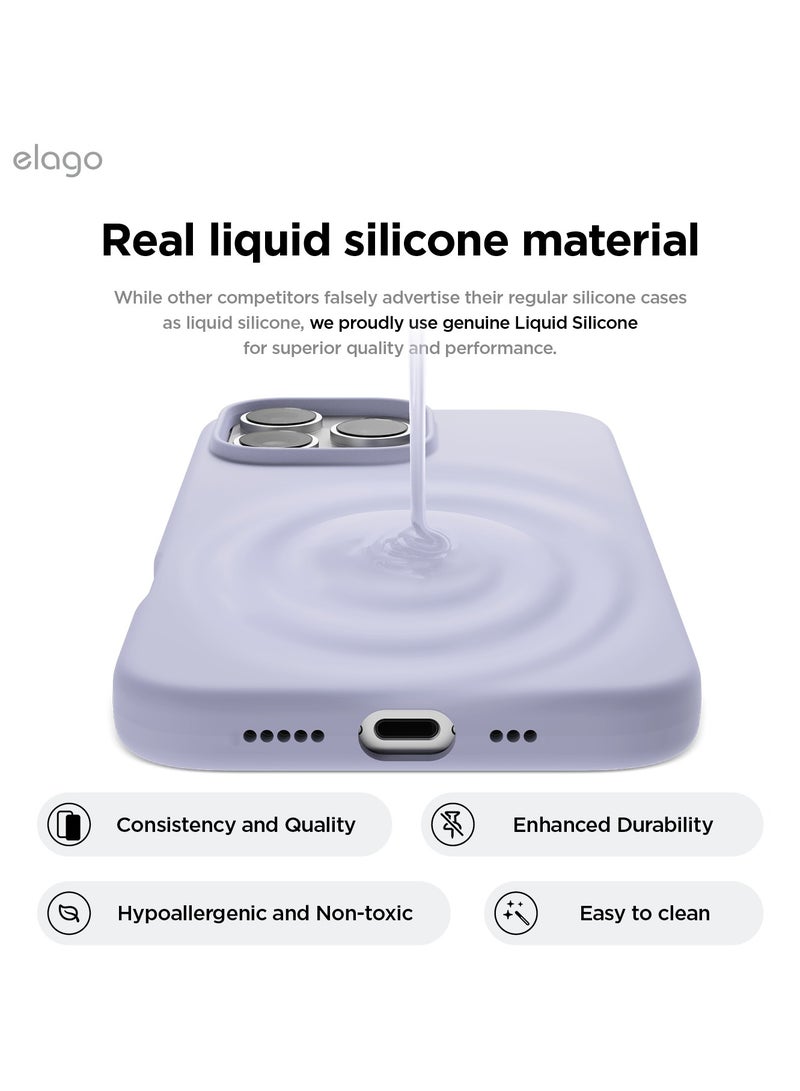Elago Magnetic Liquid Silicone for iPhone 16 Pro MAX Case Cover Compatible with MagSafe Shockproof - Purple - Image 3