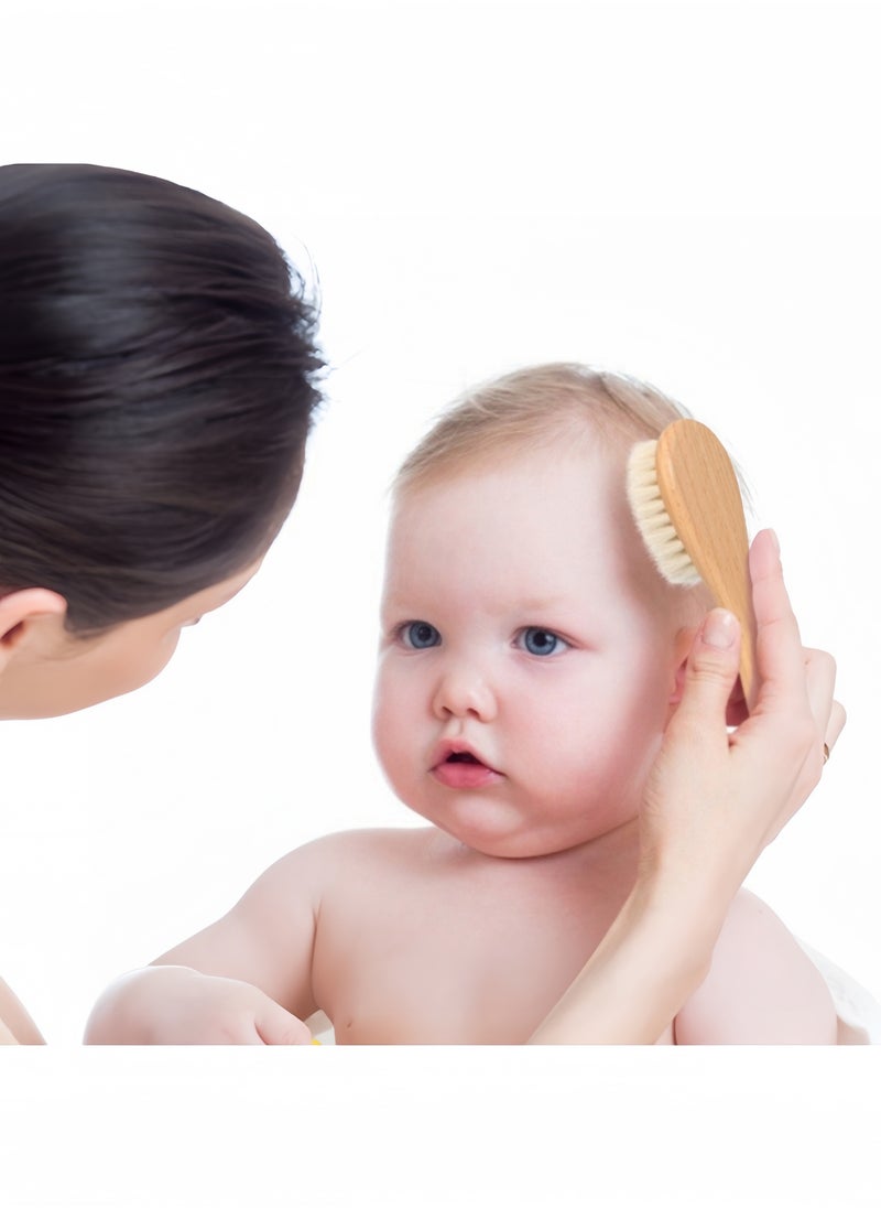 Harse Baby Hair Bush and Comb Set -Nature Lotus Wood with Soft Goat Bristle and Pear Wood Comb for Newborns & Toddlers, Ideal for Cradle Cap  - Image 2