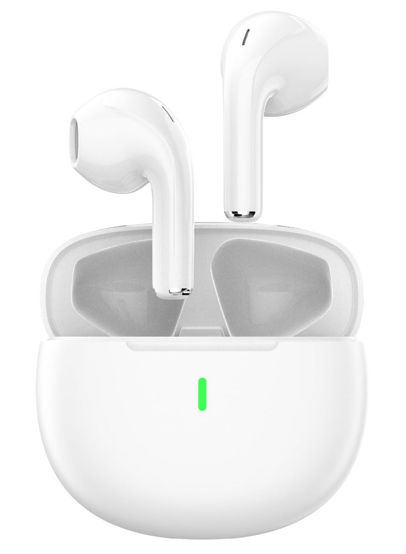 G-Tab X12 TWS Bluetooth Earbuds Wireless Earphones Bluetooth 5.3, Touch Control, Stereo Sound, 13mm Driver, Mic, 300mAh Charging Case, Type-C – White - Image 1