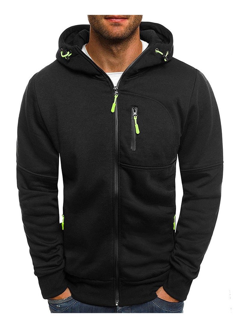 KUYING Sports And Leisure Jacquard Cardigan Hooded Sweatshirt  - Image 1