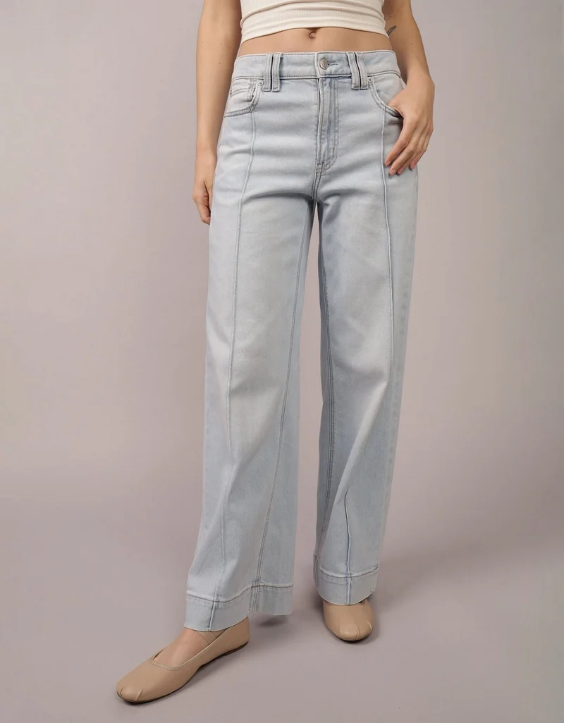 American Eagle AE Dreamy Drapey Stretch Super High-Waisted Baggy Wide-Leg Jean