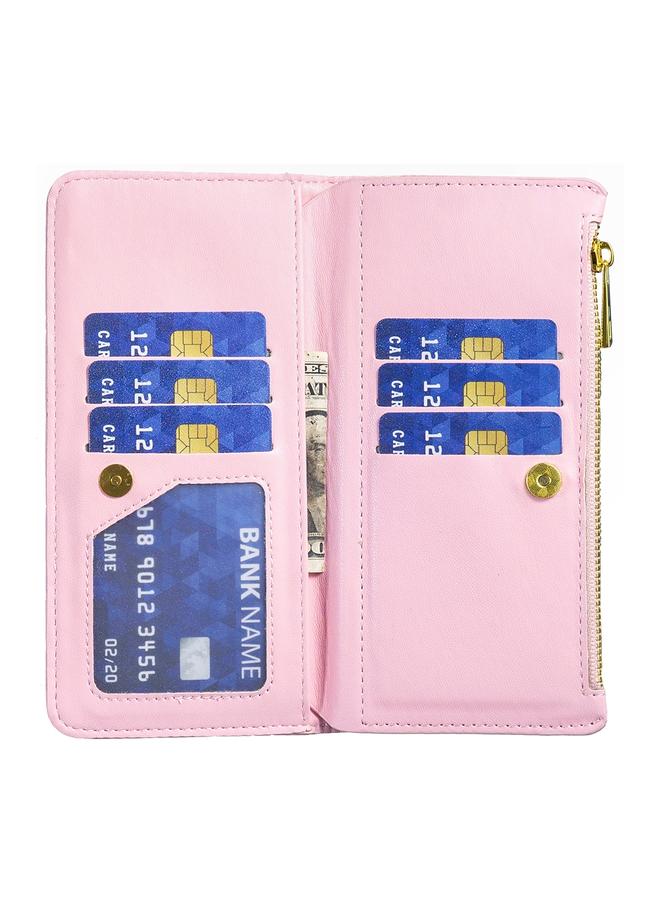 Zaboon Case For iPhone 13 Pro Max Diamond Lattice Zipper Wallet Leather Flip Phone Case - Image 4
