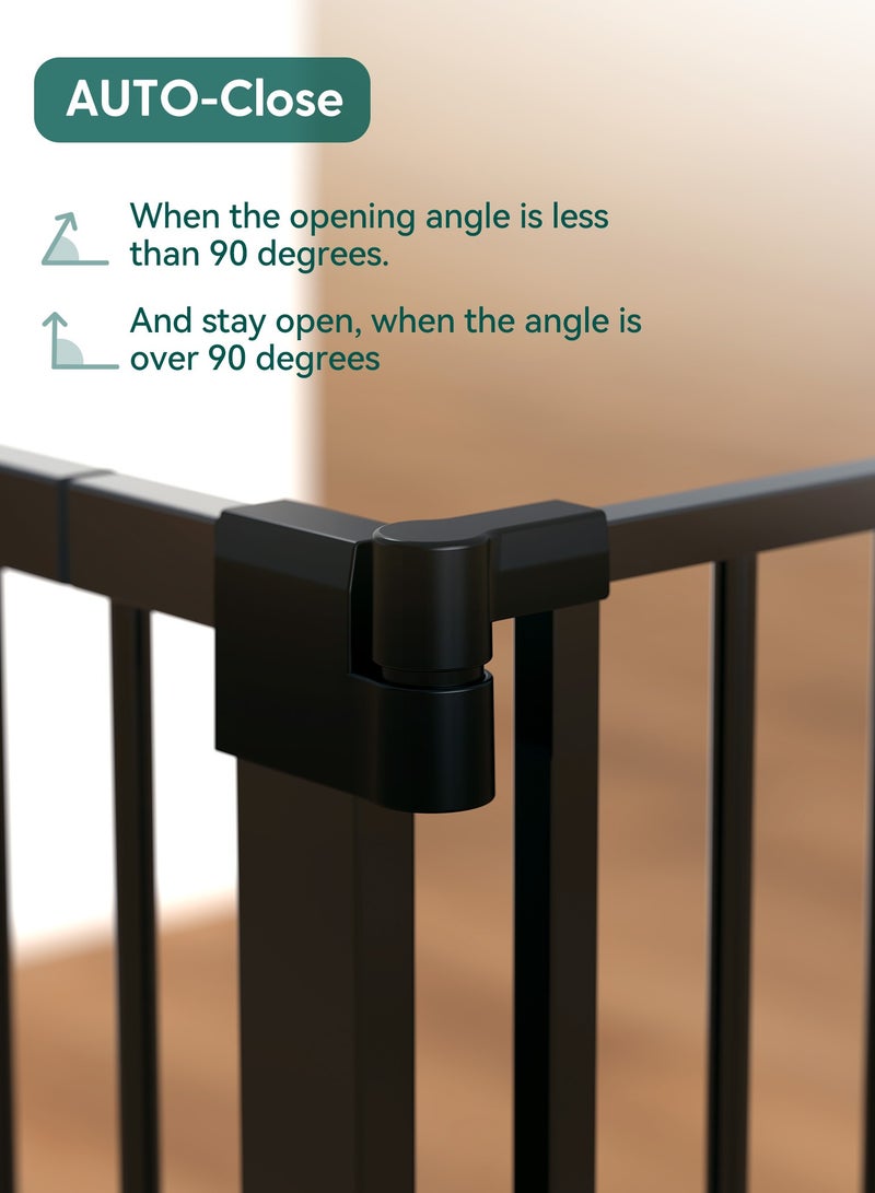 Babelio Baby Gate for Doorways and Stairs, 26-40 Inch Auto Close Dog Gate, Easy Install, Pressure Mounted, No Drilling, fits for Narrow and Wide Doorways, Safety Gate Door for Child and Pets, Black - Image 4