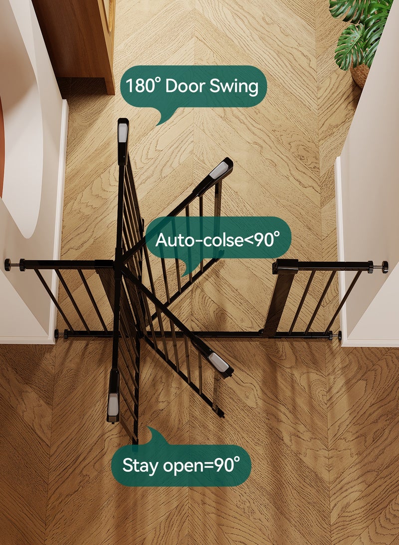 Babelio Baby Gate for Doorways and Stairs, 26-40 Inch Auto Close Dog Gate, Easy Install, Pressure Mounted, No Drilling, fits for Narrow and Wide Doorways, Safety Gate Door for Child and Pets, Black - Image 5