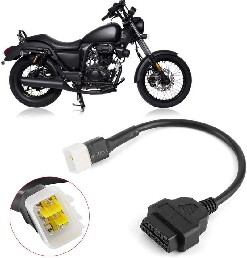 klarako Diagnostics Cable, Motorcycle 6 Pin Obd2 Adaptor Cable Obd2 Convertor Engine Fault Adapter - Image 4