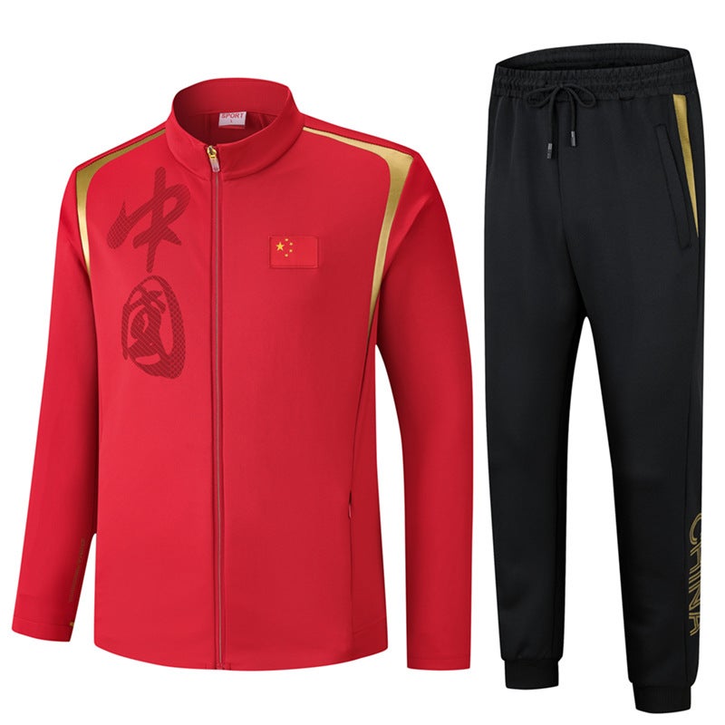 Chinese Coat Sportswear Suit Class Clothes Cardigan Sweater Sports Three Bars Casual Men'S Pants - Image 2