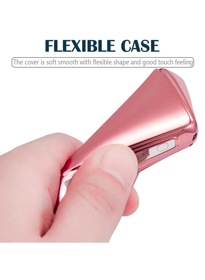 Lcyam Key Fob Cover Case Key Holder with Leather Keychain for Mazda 2024 2022 2023 3 6 CX-30 CX-5 CX-9 (Rose Gold) - Image 3