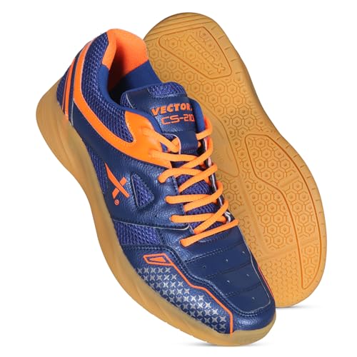 Vector X CS-2100 Court Shoes for Boys & Girls (Blue-Orange) (Size-11) - Image 1