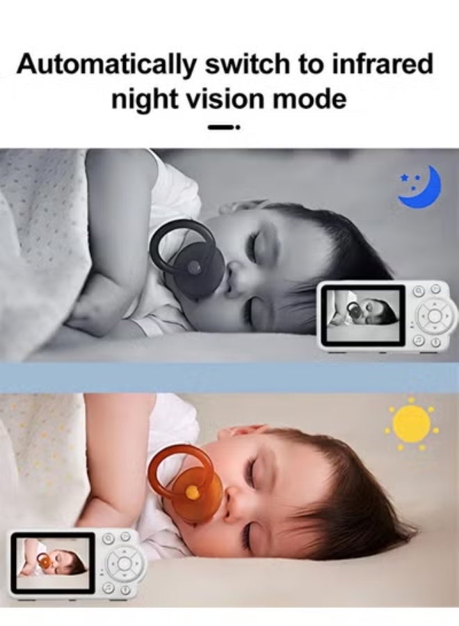 تايجر 2.8-Inch Baby Monitor with Camera & Audio – 360° Rotating View for Full Room Coverage, Feeding Reminder Alerts, Night Vision for Clear Low-Light Monitoring, Two-Way Talk, Temperature Sensor, Long Battery Life, Reliable and Safe Baby Surveillance System - Image 5