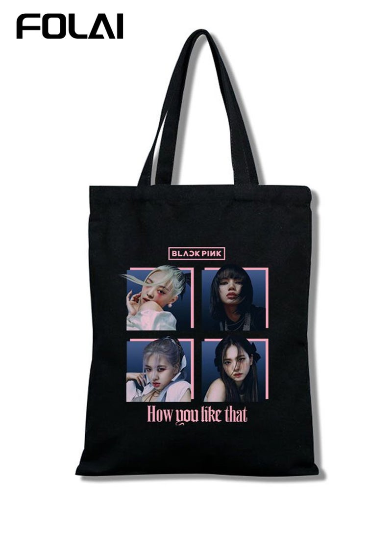 FOLAI Blackpink Shopping Bag Cotton Tote Bag 