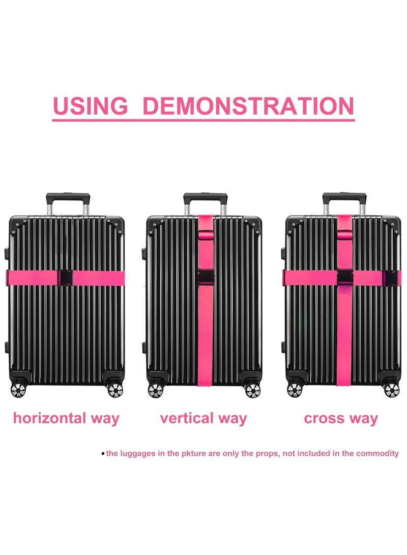 JoyousSto Luggage Straps for Suitcases 4 Pack, Travel Essentials, Luggage Strap for Travel Suitcase & Bag Closure and for Easy Identification, Travel Accessories for Safety & Convenience,Pink - Image 5