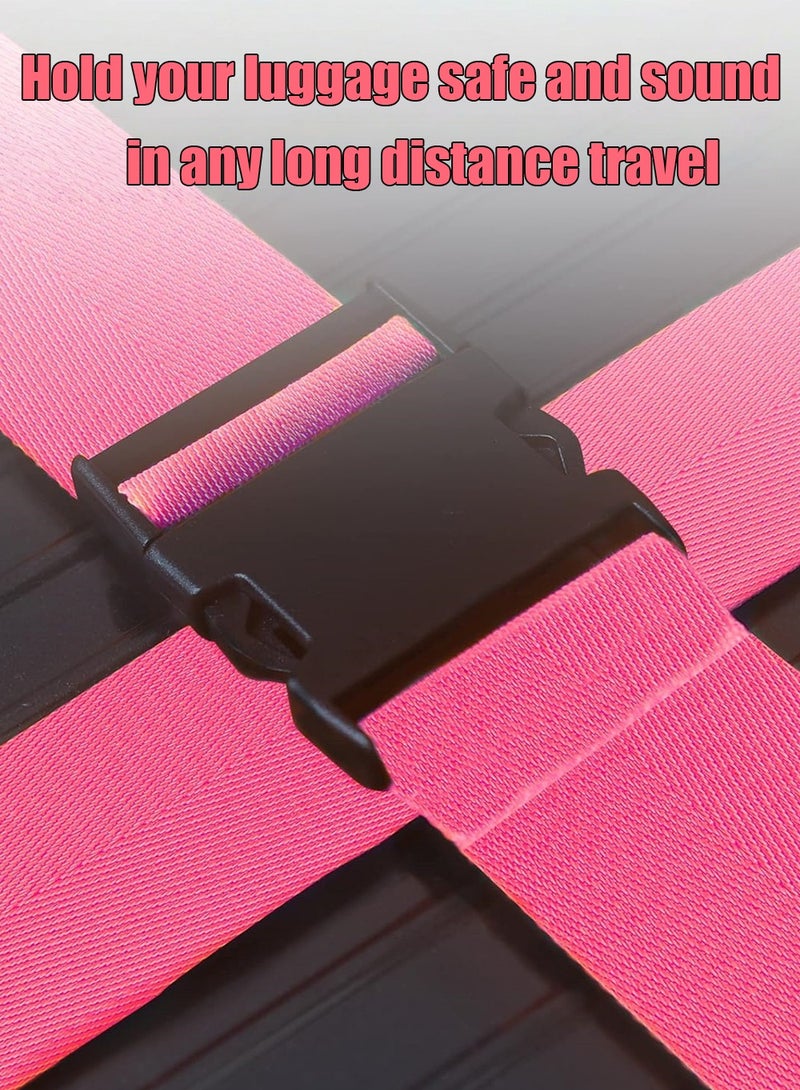 JoyousSto Luggage Straps for Suitcases 4 Pack, Travel Essentials, Luggage Strap for Travel Suitcase & Bag Closure and for Easy Identification, Travel Accessories for Safety & Convenience,Pink - Image 4