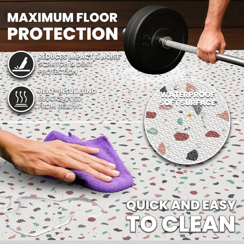 BeMaxx Gym Mats Set - 18 pcs EVA Interlocking Foam Floor Tiles (12.6"x12.6"x0.4") 18sqft Protective Gym Flooring Sports Home Workout Exercise Mats Puzzle Garage Fitness Play-Room Garage Pool Treadmill - Image 3