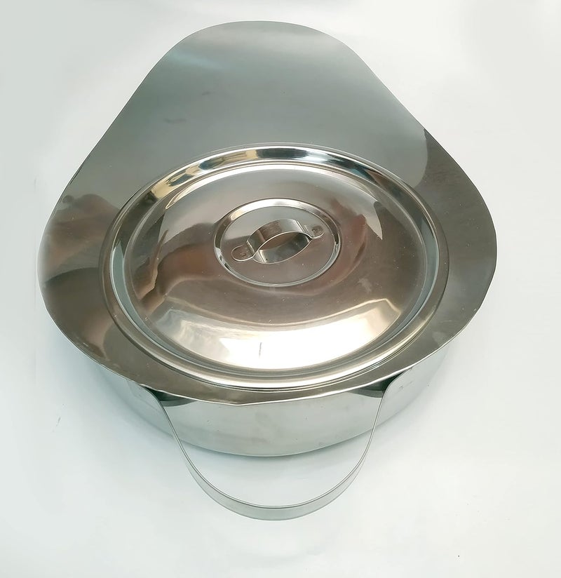Duuous Bos Medicare Surgical Reusable Male Bed Pan with Cover | Heavy Duty Stainless Steel Urine Pot for Hospital & Home Use | Durable Medical Urinal Bedpan for Patients & Elderly Care - Image 1