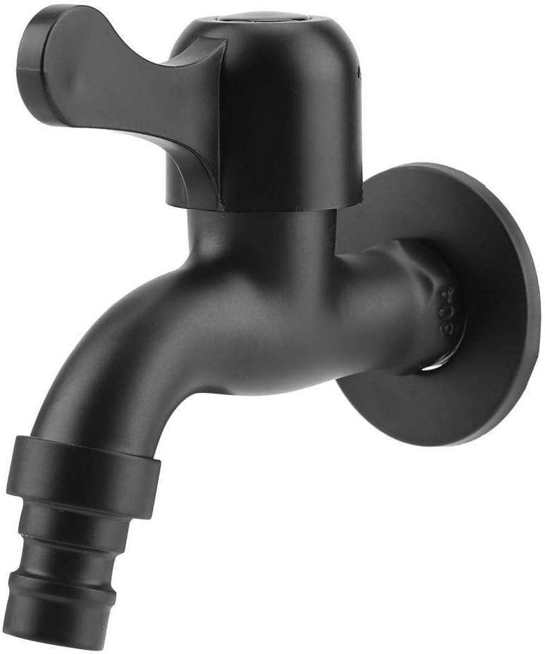 klarako Washing Machine Wall Mount Tap, Outdoor Tap Bathroom Faucets Black Wall Mount Outside Tap 304 Stainless Steel Fast Opening Garden Water Outdoor Faucet for Bathroom(#2) - Image 1
