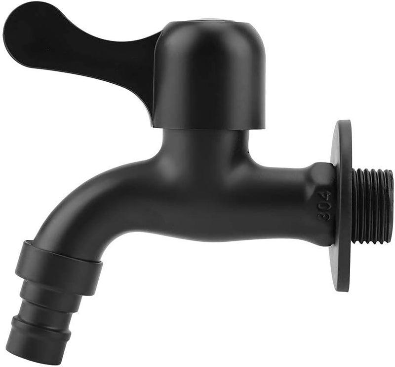 klarako Washing Machine Wall Mount Tap, Outdoor Tap Bathroom Faucets Black Wall Mount Outside Tap 304 Stainless Steel Fast Opening Garden Water Outdoor Faucet for Bathroom(#2) - Image 5