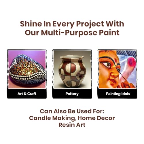 GRANOTONE Venezia Metallic Acrylic Paint Copper Colour 50 ml Extra Sheen Multi Surface Non Fading Non Toxic Indoor Outdoor for Artists Hobbyists and Kids Made in India - Image 5