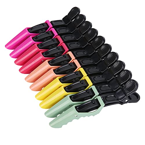 HH&LL Hair Clips for Women – Wide Teeth & Double-Hinged Design – Alligator Styling Sectioning Clips of Professional Hair Salon Quality - 10Pack (RROYG) - Image 1