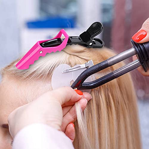 HH&LL Hair Clips for Women – Wide Teeth & Double-Hinged Design – Alligator Styling Sectioning Clips of Professional Hair Salon Quality - 10Pack (RROYG) - Image 2