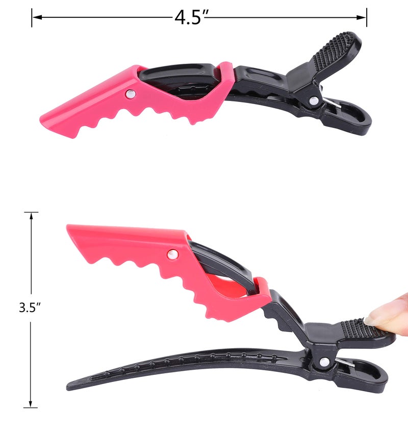 HH&LL Hair Clips for Women – Wide Teeth & Double-Hinged Design – Alligator Styling Sectioning Clips of Professional Hair Salon Quality - 10Pack (RROYG) - Image 3
