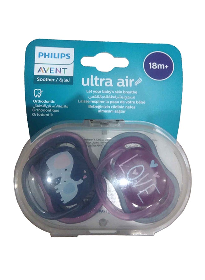 Philips Avent Soother Ultra AIR 18M+ For Girls, 2 Pieces | No.1 Brand Recommended by Moms Worldwide | Light, Breathable, BPA free, Orthodontic with Sterilization Case - Image 4