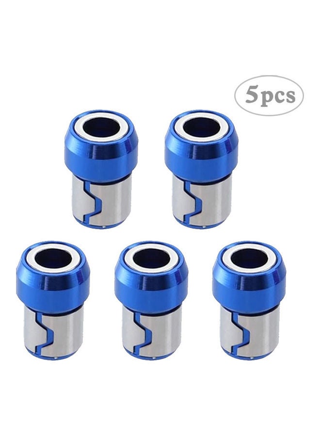 Y&D 5 Piece Universal Magnetic Ring Screwdriver Bit Set Blue/Silver 1.2 x 2.1cm  - Image 1