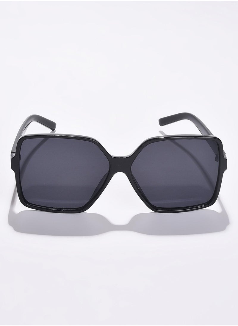 Haute Sauce Black Lens Black Rectangle Sunglasses  - Image 1