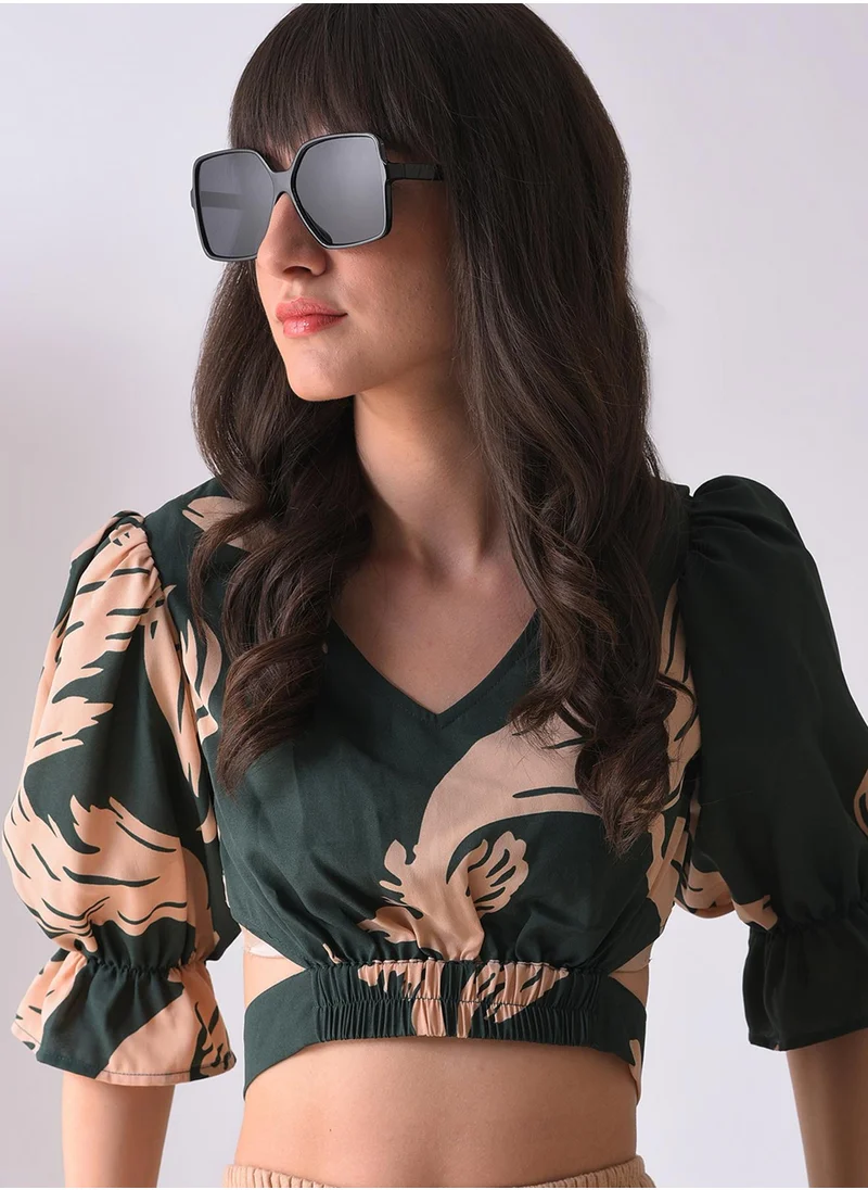 Haute Sauce Black Lens Black Rectangle Sunglasses