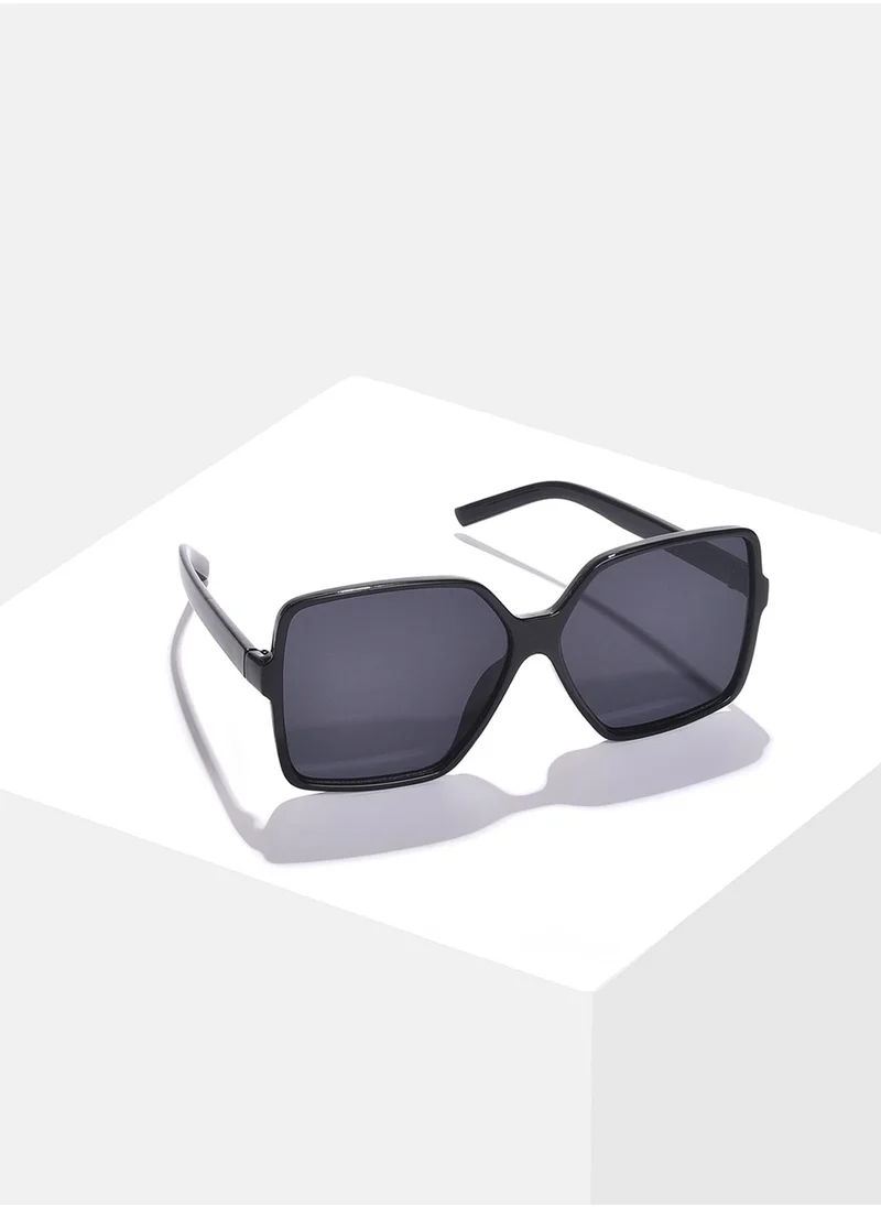 صوص هاوت Black Lens Black Rectangle Sunglasses