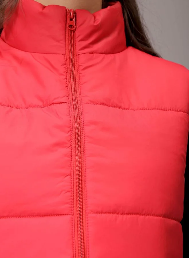 Freehand Women Regular Fit Solid Quilted Jacket