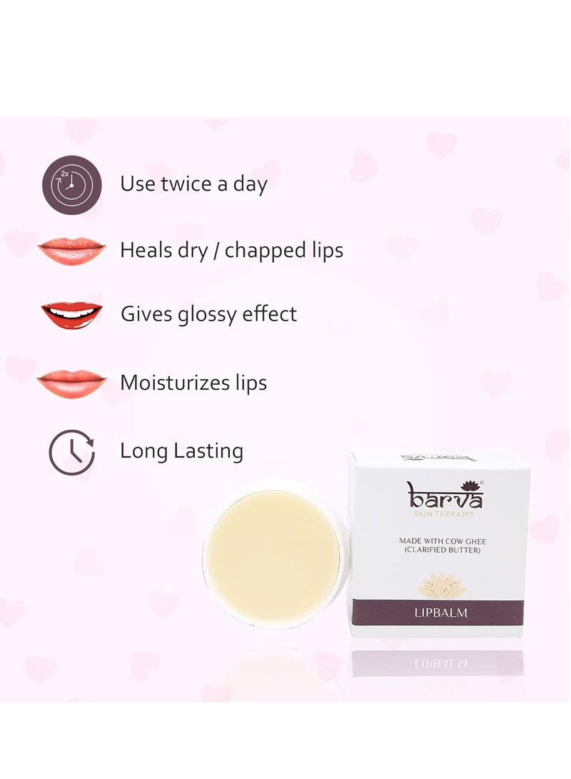 Barva Lip Balm made with Clarified Butter Heals Dry Chapped Lips Long Lasting 5G - Image 3