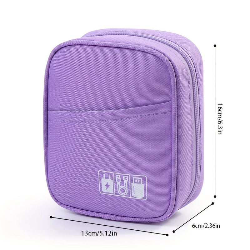 Orange Portable Tech Organizer Case For Tablets Shockproof Cable Adapter And Earphone Storage Bag For Travel And Daily Use - Image 4