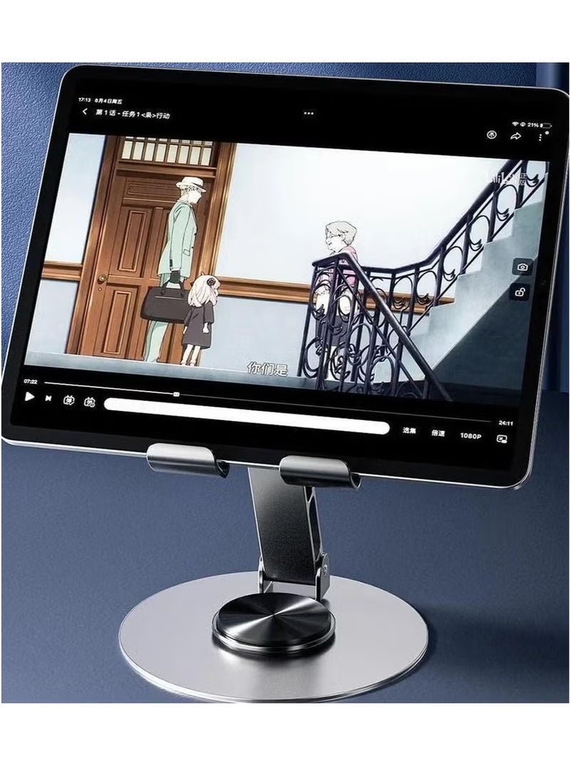 فيسوس حامل هاتف قابل للتعديل للمكتب - حامل هاتف محمول يدور 360 درجة وقابل للطي وقابل للحمل - متوافق مع iPhone 16 و15 و14 و13 Pro Max وSamsung S25 Ultra وS24 وS23 Ultra والأجهزة اللوحية وأجهزة iPad (4-10 بوصات) - حامل سطح مكتب مستقر وموفر للمساحة للمستخدمين - Image 5