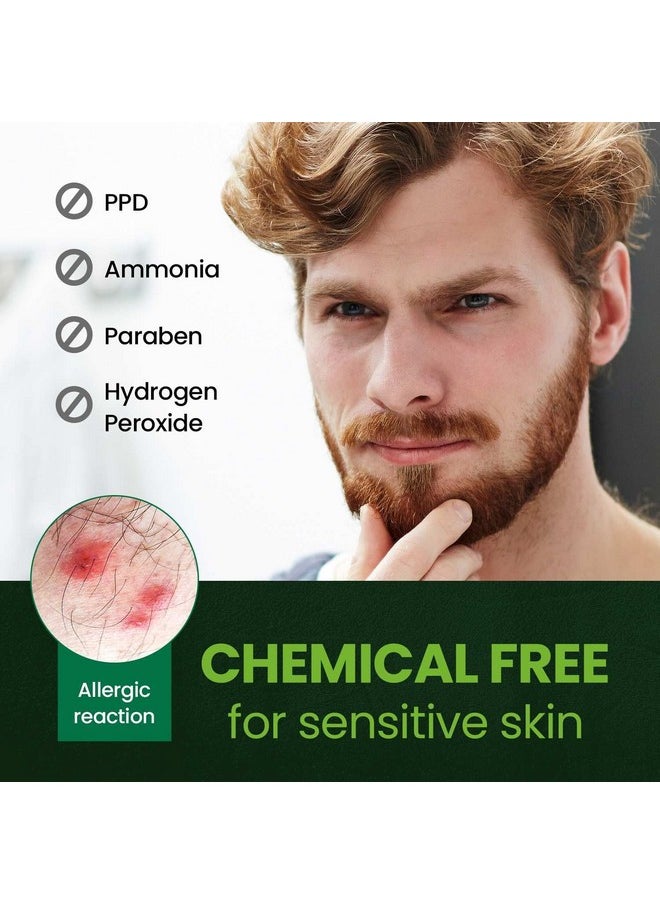 هيرب سبيدي صبغة الشارب واللحية من Herb For Men خالية من مادة PpD والأمونيا (بني غامق)، مكونات طبيعية نباتية، عديمة الرائحة، لا مزيد من تهيج الجلد بسبب الصبغة للبشرة الحساسة (عبوة واحدة) 