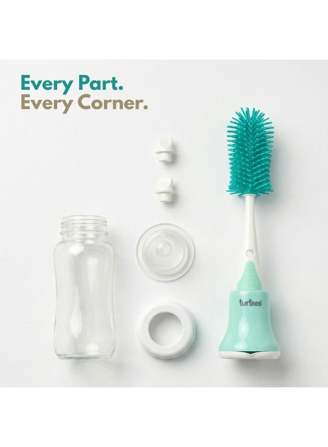 Turtees Baby Bottle Cleaning Brush Set with Nipple Brush & Stand – Soft Silicone, Safe for Newborn Feeding Bottles - Image 5
