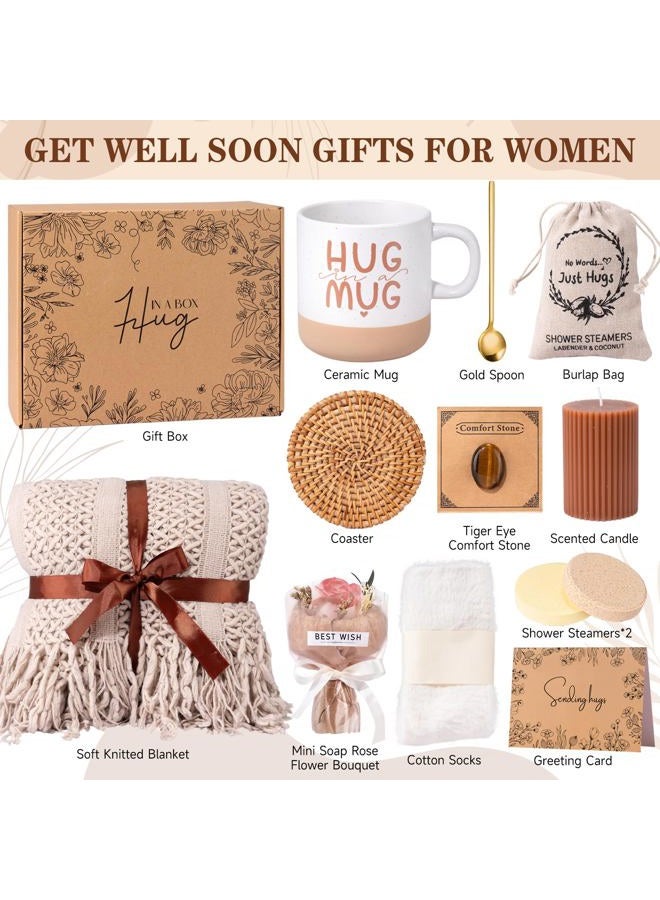 Giftissimo Get Well Soon Gift Baskets for Women, Earth Tone Self Care Package Box After Surgery Thinking of You Feel Better Gifts, Sympathy Gift Basket for Loss of Loved One, Inspirational Gifts for Sick Friends - Image 2