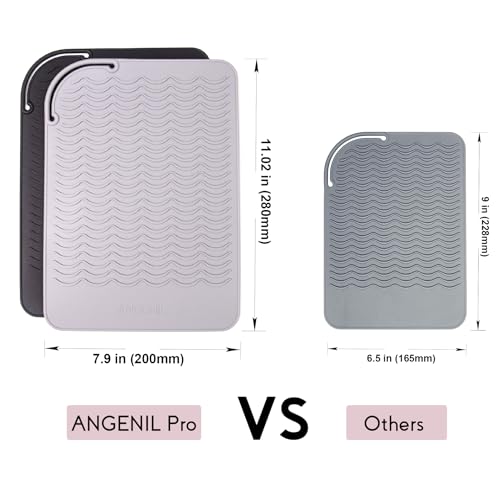 ANGENIL Pro Large Silicone Heat Resistant Mat for Curling Irons, Titanium Ceramic Flat Iron Hair Straightener and Hair Curler for Hot Hair Tools Mat Pouch 2-in-1, Iron Scald Accessories, 11.02" x 7.9" - Image 5