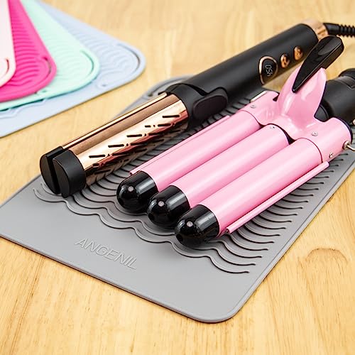 ANGENIL Pro Large Silicone Heat Resistant Mat for Curling Irons, Titanium Ceramic Flat Iron Hair Straightener and Hair Curler for Hot Hair Tools Mat Pouch 2-in-1, Iron Scald Accessories, 11.02" x 7.9" - Image 3