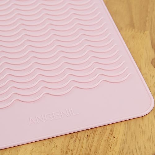 ANGENIL Pro Large Silicone Heat Resistant Mat for Curling Irons, Titanium Ceramic Flat Iron Hair Straightener and Hair Curler for Hot Hair Tools Mat Pouch 2-in-1, Iron Scald Accessories, 11.02" x 7.9" - Image 2