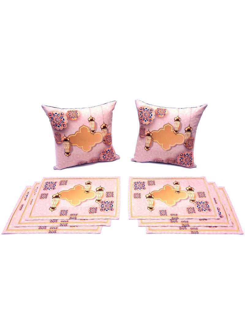 Alwan مجموعة من 6 حصائر رمضان و 2 غطاء وسادة - Image 1