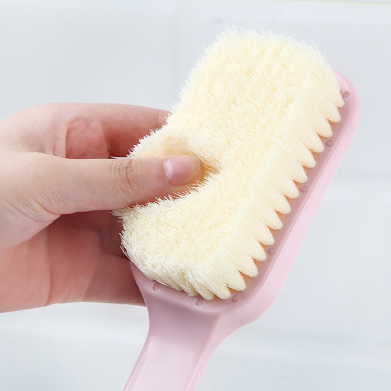 Body Brush: Nylon Bristles Long Curved Handle - Safe Gentle Exfoliation Exfoliating Brush - Compact Easy To Store Shower Brush for Dry Brushing Lymphatic Massage Home Shower Skin Care - Image 5
