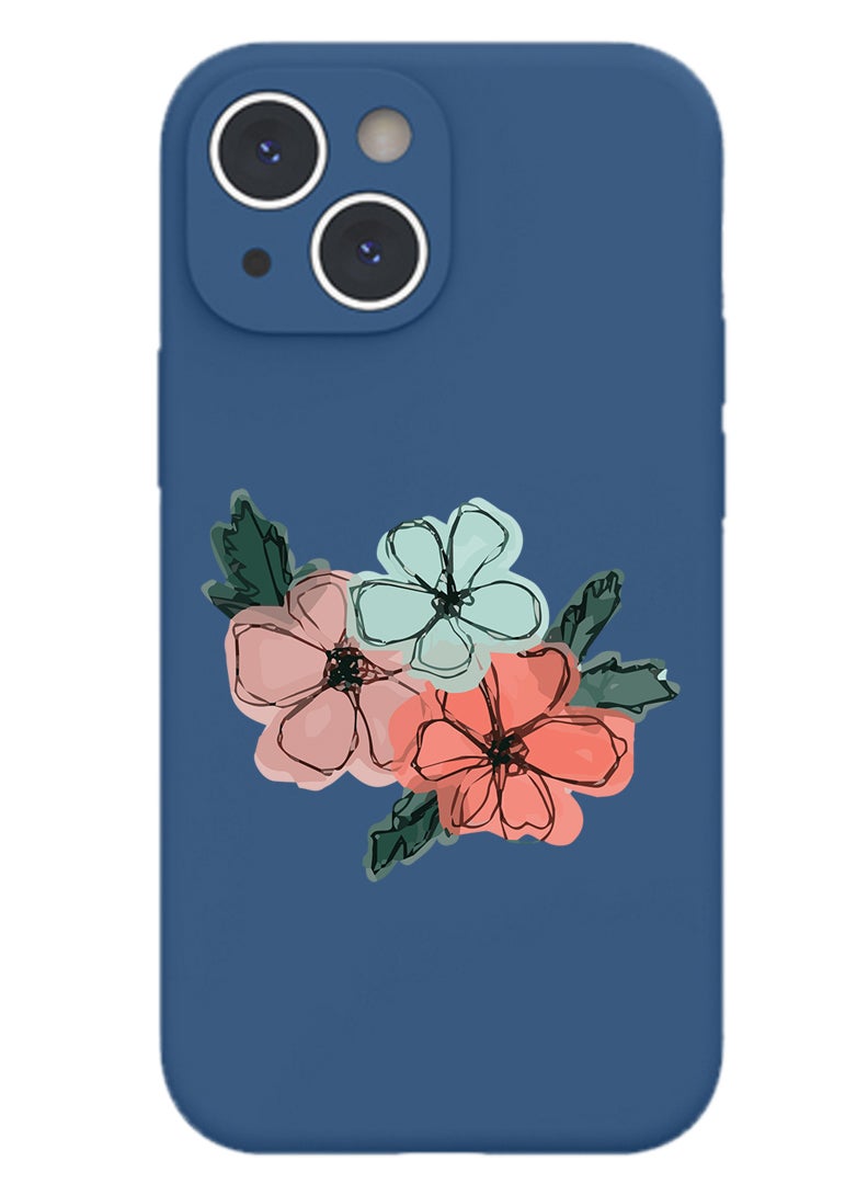 Theodor Protective Slim Fit Case Liquid Silicone Cover with Full Body Protection Anti-Scratch Shockproof Case For iPhone 13 Blue  - Flying cardio copy - Image 1