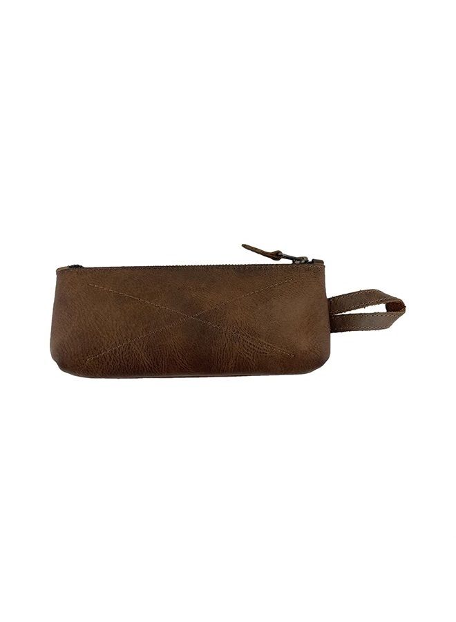 Hide & Drink , Leather Carry-On Toiletry Bag, Pencil Case, Cable Organizer, Travel Essentials, Handmade Includes 101 Year Warranty (Bourbon Brown) - Image 1