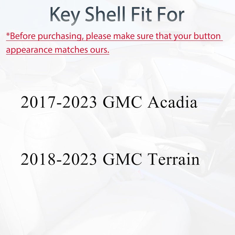 SUPALAND غلاف بديل لجهاز التحكم عن بعد مناسب لـ GMC Terrain Acadia 2017 2019 2020 2021 2022 2023، غطاء لوحة تحكم عن بعد بدون مفتاح بخمسة أزرار - Image 2