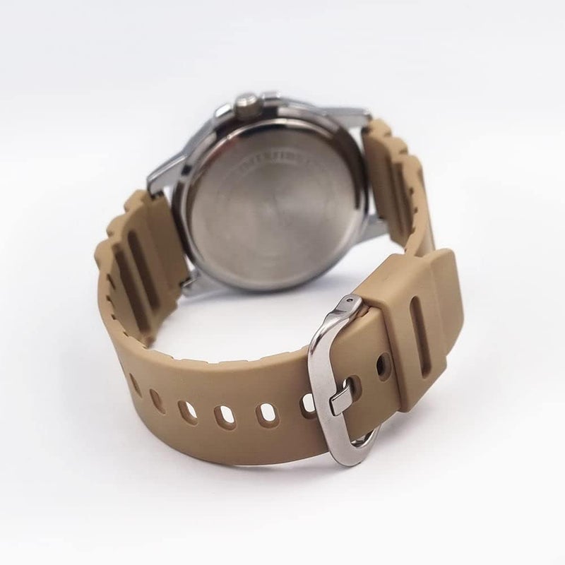 Casio Men's Analog Watch with Black Dial and Brown Resin Band - Image 3