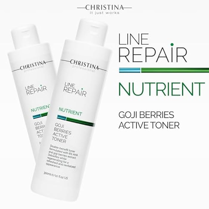 -CHRISTINA- Christina Line Repair Nutrient Goji Berries Glycolic Acid Toner for Face | Regeneration, Skin Alignment Facial Toner | Suitable for Acne, Black Spots 300ml - Image 3