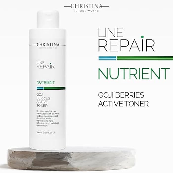 -CHRISTINA- Christina Line Repair Nutrient Goji Berries Glycolic Acid Toner for Face | Regeneration, Skin Alignment Facial Toner | Suitable for Acne, Black Spots 300ml - Image 5