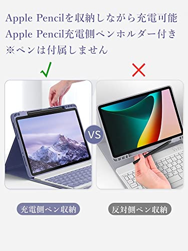 kaitesi Keyboard Case for iPad Mini A17 Pro/iPad Mini 6th Generation Magnetic Detachable Bluetooth Keyboard Cover with Pencil Charging Holder for iPad Mini 7/6 (Purple) - Image 2