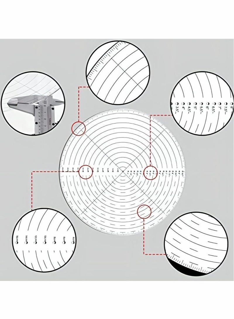 Excefore 10" Round Center Finder Compass Clear Acrylic for Drawing Circles on fabric, wood, poster board, plastic, metal, glass, composites also for irregularly shaped items, Measure Alignment Tool - Image 5
