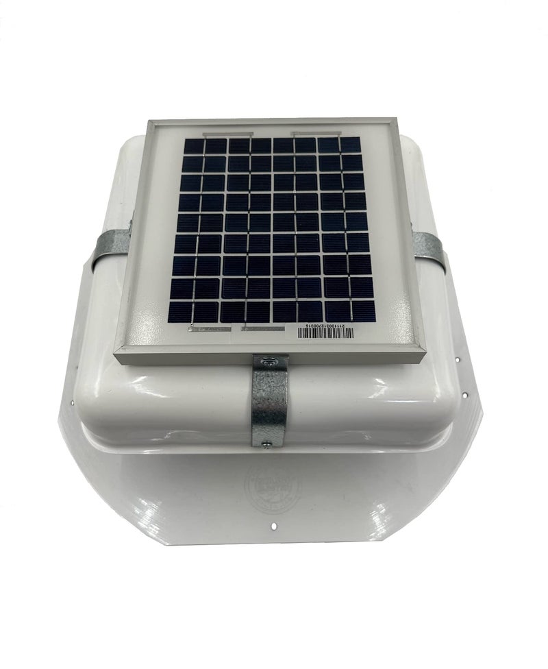 Solar Blaster Solar Roof Vent Solar Attic Fan Solar RoofBlaster with White Vent 3 watt Ventilation solution for your home garage shed greenhouse utility shed storage shed and dog house